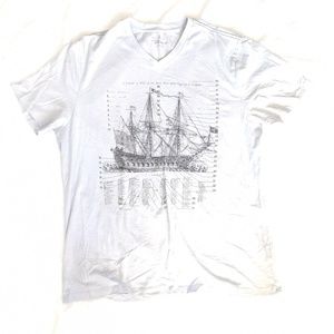 Banana Republic V-neck Graphic Tee, Large